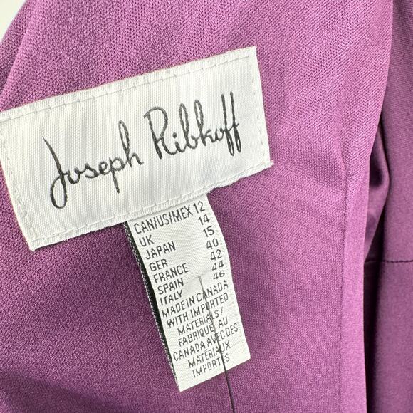 Joseph Ribkoff Draped Back Sheath Dress Purple NWT Size 12 - Picture 4 of 8